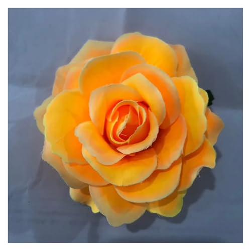 Haarspange Mit Rosenblume 2 stücke DIY Kopfschmuck Haar for Braut Hochzeit Beflockung Tuch Rote Rose Blume Haarnadel Haar Clip(A-yellow) von OPIGJUFD