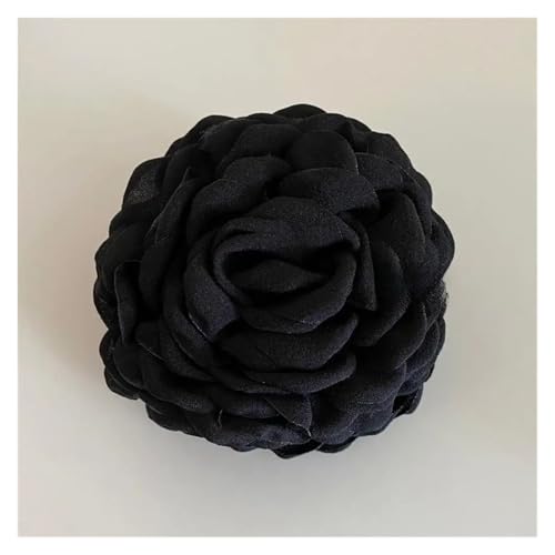 Haarspange Mit Rosenblume 2 stücke Stoff Riesige Rose Blume Haar Clip Haar Klaue Übertreiben Elegante Haarspange Kopfbedeckung Haar Klemmen(Black 12cm) von OPIGJUFD
