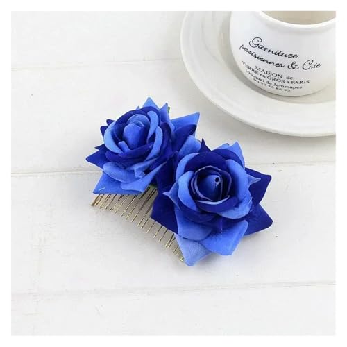Haarspange Mit Rosenblume 3 STÜCKE Romantische Phantasie Doppel Seide Künstliche Rose Blume Haar Kamm Lila Rot Haar Clip(BL) von OPIGJUFD
