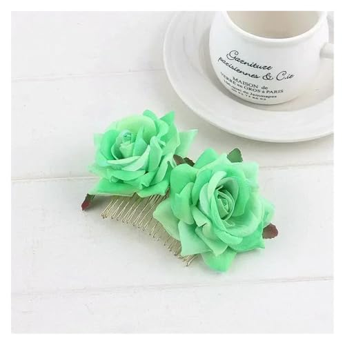 Haarspange Mit Rosenblume 3 STÜCKE Romantische Phantasie Doppel Seide Künstliche Rose Blume Haar Kamm Lila Rot Haar Clip(GN) von OPIGJUFD
