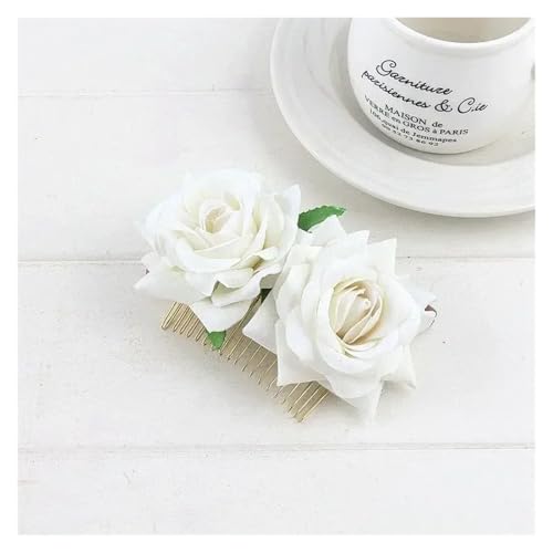 Haarspange Mit Rosenblume 3 STÜCKE Romantische Phantasie Doppel Seide Künstliche Rose Blume Haar Kamm Lila Rot Haar Clip(WT) von OPIGJUFD