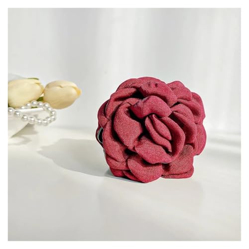 Haarspange Mit Rosenblume 3 stücke Drei-dimensional Rose Blume Haar Klaue Handgemachte Stoff Blumen Greifen Haar Clip(D-8.5cm) von OPIGJUFD