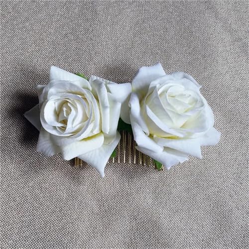 Haarspange Mit Rosenblume 3 stücke Große Burgunder Rot Blume Haar Clip for Hochzeit Party Kopfbedeckungen Brautjungfer Braut Haar(Color 4) von OPIGJUFD