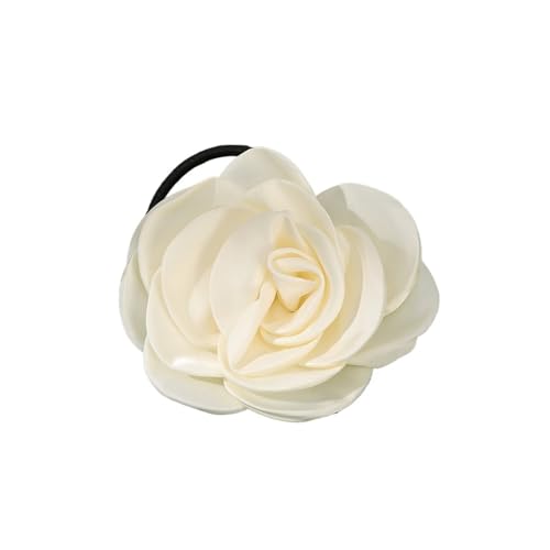 Haarspange Mit Rosenblume 3 stücke Satin Weiß Rose Haar Krallen Stoff Haar Clips for Frauen(Color1) von OPIGJUFD
