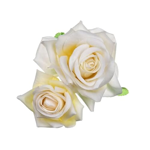 Haarspange Mit Rosenblume 3PCS Braut Rose Blume Haarnadel Brosche Hochzeit Brautjungfer Party Zubehör Haar Clip(Beige) von OPIGJUFD