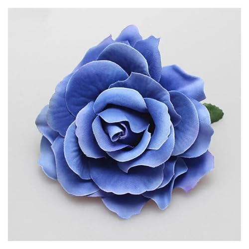Haarspange Mit Rosenblume 5 stücke Blumen for Haar DIY Kopfschmuck for Braut Beflockung Tuch Rote Rose Blume Haarnadel Haar Clip(A-blue) von OPIGJUFD