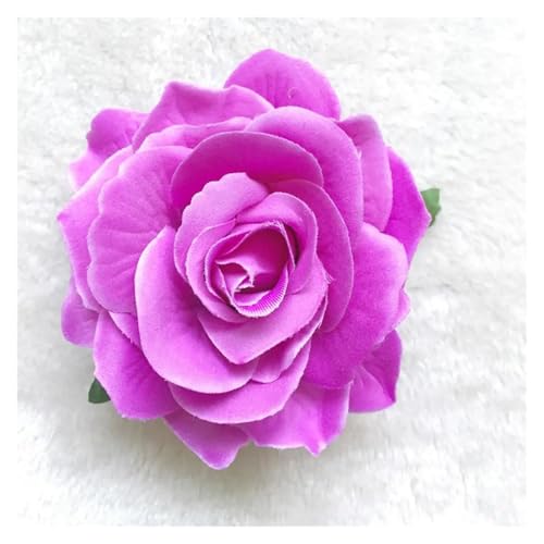 Haarspange Mit Rosenblume 5 stücke Blumen for Haar DIY Kopfschmuck for Braut Beflockung Tuch Rote Rose Blume Haarnadel Haar Clip(A-light purple) von OPIGJUFD