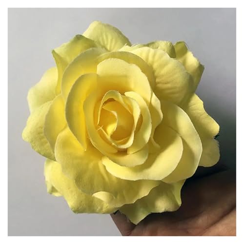 Haarspange Mit Rosenblume 5 stücke Blumen for Haar DIY Kopfschmuck for Braut Beflockung Tuch Rote Rose Blume Haarnadel Haar Clip(A-light yellow) von OPIGJUFD