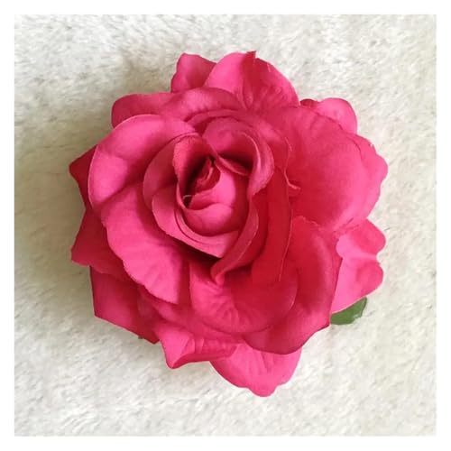 Haarspange Mit Rosenblume 5 stücke Blumen for Haar DIY Kopfschmuck for Braut Beflockung Tuch Rote Rose Blume Haarnadel Haar Clip(A-rose red) von OPIGJUFD