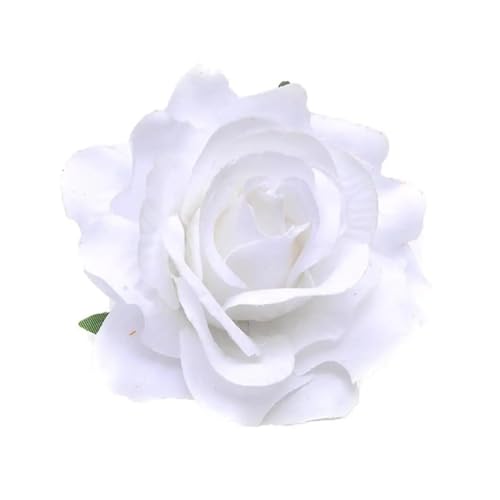 Haarspange Mit Rosenblume 5 stücke Blumen for Haar DIY Kopfschmuck for Braut Beflockung Tuch Rote Rose Blume Haarnadel Haar Clip(A-white) von OPIGJUFD