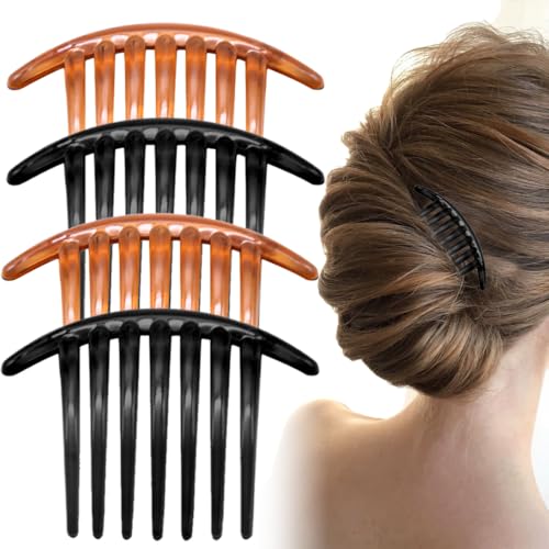 4 Stück Haarspange Kämme Seitenkämme Steckkamm Acryl Seitenkamm Einsteckkamm Frauen Damen Seitenkämme Kopfschmuck Haarschmuck Haarschmuck Hochsteckfrisuren Haar Styling Werkzeug Schwarz Kaffee von OPIURVY
