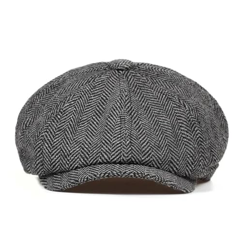 Herren Schiebermmütze Newsboy Baskenmütze, schirmmützen, Herringbone Flatcap Mütze, Barett Cap Warme Herren Gatsby Kappen Bakerboy Schirmmütze, dunkelgrau Herren Schiebermmütze Newsboy Baskenmütze, schirmmützen, Herringbone Flatcap Mütze, Barett Cap Warme Herren Gatsby Kappen Bakerboy Schirmmütze, dunkelgrau von OPIURVY