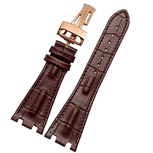 OPKDE Krokodilleder-Faltschnalle, 28 mm, Uhrenarmband für AP 15703 26470SO Royal Oak Offshore, Herren-Sportuhrenband, 28mm, Achat von OPKDE