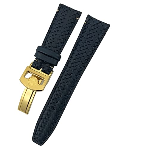 OPKDE Lederarmband für IWC Portugieser Big Pilot IW377714 IW394005, blaues Armband, 20 mm, 21 mm, 22 mm, hochwertiges Rindslederband, 22 mm, Achat von OPKDE