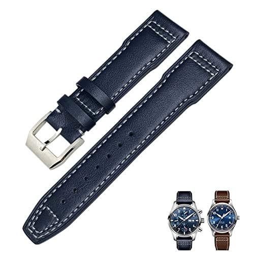 OPKDE Uhrenarmband aus echtem Leder, 20 mm, 21 mm, 19 mm, 22 mm, für IWC Mark Big Pilot Spitfire Portofino, Uhrenzubehör, 20 mm, Achat von OPKDE