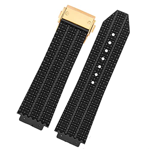 OPKDE Uhrenarmband für Hublot Big Bang Silikon-Uhrenarmband, 26 mm x 19 mm, 25 mm x 17 mm, wasserdicht, Gummi-Uhrenarmband, 25-17mm, Achat von OPKDE