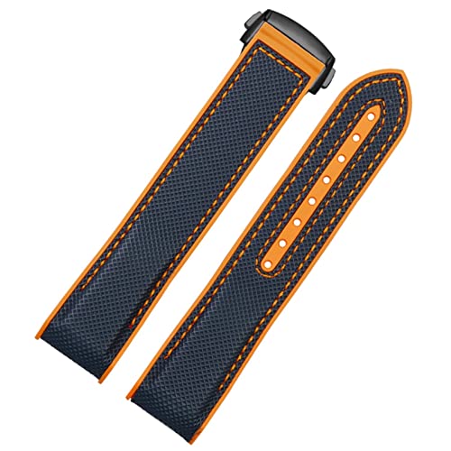 OPKDE Uhrenarmband für Omega Seamaster 300 Ocean Uhrenarmband, Silikon, 20 mm, 22 mm, Schwarz / Blau / Orange, 22 mm, Achat von OPKDE