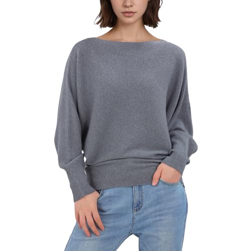 OPLERT Damen Batwing Ärmel Dolman Lose gestrickte Pullover, Jumper Tops von OPLERT