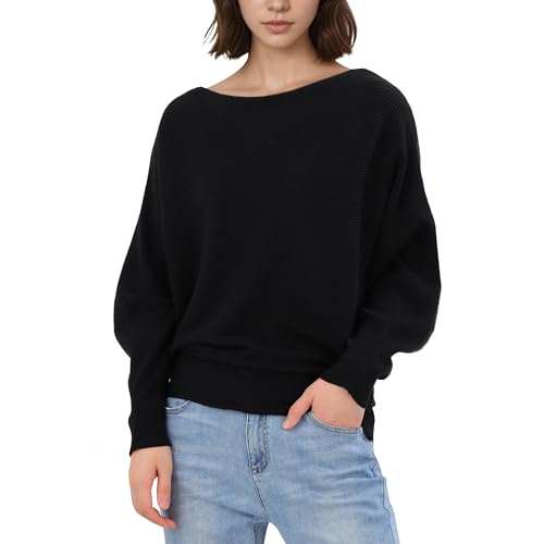 OPLERT Damen Batwing Ärmel Dolman Lose gestrickte Pullover, Jumper Tops von OPLERT