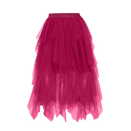 OPLERT Damen Tüll Röcke, geschichtet Puffy Fairy Röcke, A-Linie Midi-Rock, für Party Prom von OPLERT