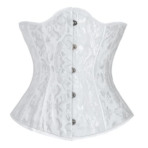 OPLERT Frauen Unterbrust Satin Spitze Up Korsett, Unterbrust Taille Cincher, Top Shaper, Bustier von OPLERT