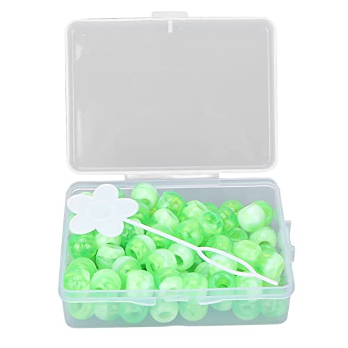 Haarperlen für Mädchen, Haarflechtperlen-Set, 74-teilig, Haarringe mit Haarhakennadel und Aufbewahrungsbox für Selbstgemachtes Haarstyling und Dekoration (GREEN) von OPPWONG