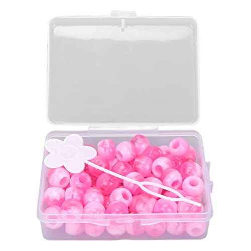 Haarperlen für Mädchen, Haarflechtperlen-Set, 74-teilig, Haarringe mit Haarhakennadel und Aufbewahrungsbox für Selbstgemachtes Haarstyling und Dekoration (Rot) von OPPWONG