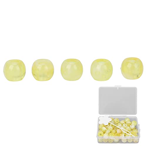 Haarperlen für Mädchen, Haarflechtperlen-Set, 74-teilig, Haarringe mit Haarhakennadel und Aufbewahrungsbox für Selbstgemachtes Haarstyling und Dekoration (YELLOW) von OPPWONG