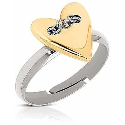 Ring von Ops Objects für Damen aus der Glitter-Kollektion. Schmuck aus Stahl. Ring aus weißem und roséfarbenem Stahl in der Größe One_Size Trendy Code OPSAN-349 von OPSOBJECTS