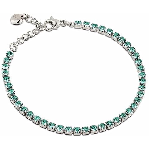 Tennisarmband für Damen von Ops! aus der Kollektion Glimmer. Tennisarmband aus Stahl in der Farbe Silber mit Smaragdsteinen 2,5 mm. Die Referenz ist OPSBR-954 von OPSOBJECTS