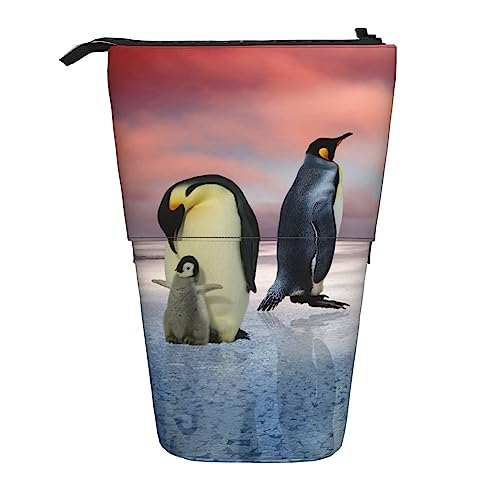 Eisbär und Pinguin Druck Teleskop Federmäppchen Stifteetui Stifthalter Organizer für Büro, Schwarz , Einheitsgröße, Taschen-Organizer von OPSREY