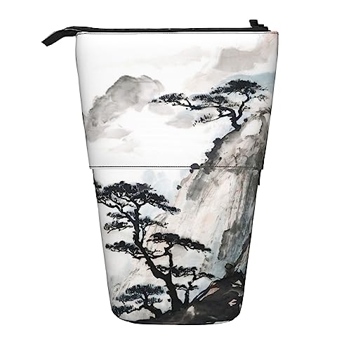 Foggy Mountain Pine Tree Print Teleskop Bleistift Fall Stift Tasche Multifunktions Stehen Bleistift Tasche Für Büro von OPSREY