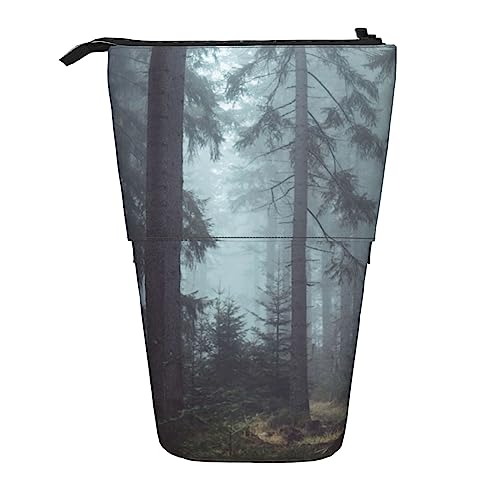 Foggy Pine Forest Print Teleskop Bleistift Fall Stift Tasche Multifunktions Stehen Bleistift Tasche Für Büro von OPSREY