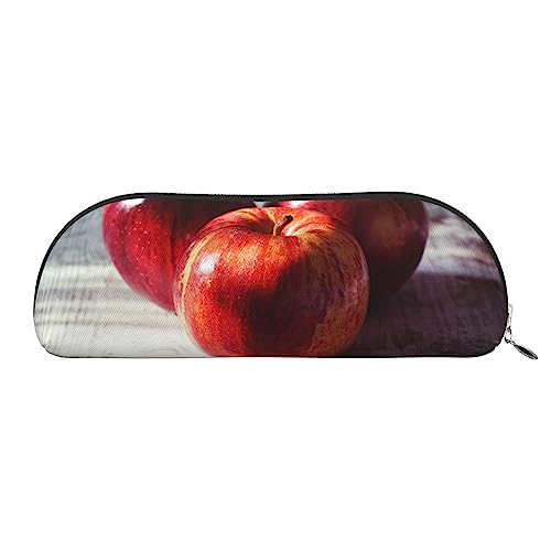 Früchte Muster Drucken Bleistift Fall Stift Beutel Leder Wasserdicht Reißverschluss Bleistift Tasche Für Büro Reisen, silber, Einheitsgröße, Halbrund von OPSREY