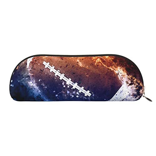 Galaxy Space American Football Print Bleistift Fall Stift Tasche Leder Wasserdicht Reißverschluss Bleistift Tasche Für Büro Reisen, gold, Einheitsgröße, Halbrund von OPSREY