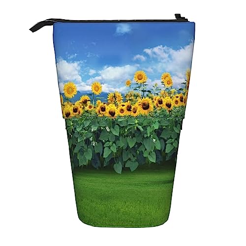 Grünland Und Sonnenblume Drucken Teleskop Bleistift Fall Stift Tasche Multifunktions Stehen Bleistift Beutel Für Büro von OPSREY