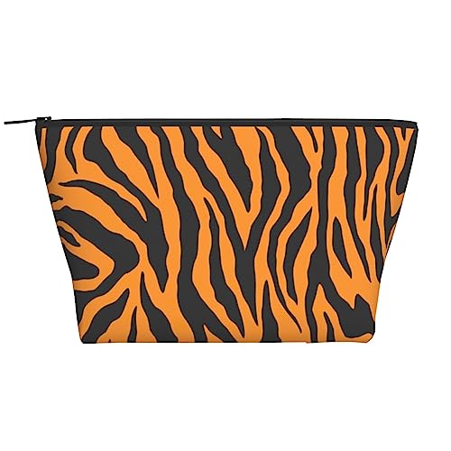 Kosmetiktasche mit Leopardenmuster, Orange Tiger und Leopardenmuster, tragbar, wasserdicht, Reißverschluss, Kulturbeutel für Frauen, Reisen, Schwarz, Einheitsgröße, Schwarz , Einheitsgröße von OPSREY