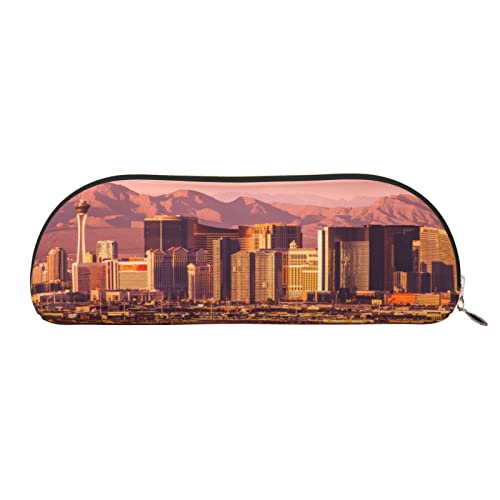 Las Vegas Federmäppchen mit Sonnenuntergang, Leder, wasserdicht, mit Reißverschluss, für Büro und Reisen, gold, Einheitsgröße, Kulturbeutel von OPSREY