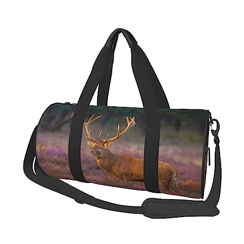 Männliche Rotwild Print Seesack Übernachtung Tasche Große Kapazität Faltbare Unisex Turnbeutel Für Reisen Outdoor, Schwarz, Einheitsgröße, Schwarz , Einheitsgröße von OPSREY