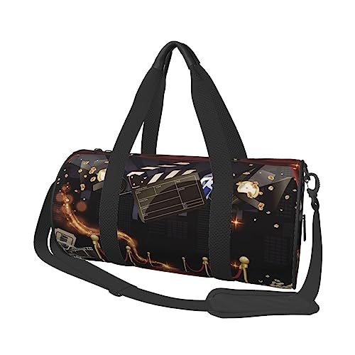 Movie Night Party Print Seesack Übernachtung Tasche Große Kapazität Faltbare Unisex Turnbeutel Für Reisen Outdoor, Schwarz, Einheitsgröße, Schwarz , Einheitsgröße von OPSREY