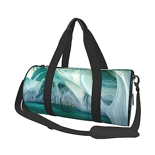 Natürliche Marmor Print Seesack Übernachtung Tasche Große Kapazität Faltbare Unisex Turnbeutel Für Reisen Outdoor, Schwarz, Einheitsgröße, Schwarz , Einheitsgröße von OPSREY