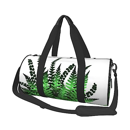 Natürliche Pflanze Blatt Druck Seesack Übernachtung Tasche Große Kapazität Faltbare Unisex Turnbeutel Für Reisen Outdoor, Schwarz, Einheitsgröße, Schwarz , Einheitsgröße von OPSREY