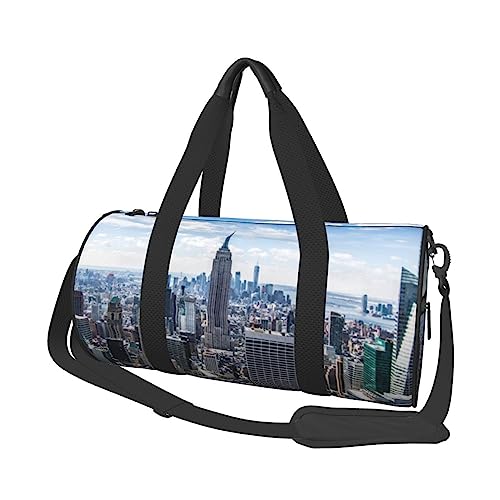 New York Fashion City Print Duffel Bag Übernachtung Tasche Große Kapazität Faltbare Unisex Turnbeutel Für Reisen Outdoor, Schwarz, Einheitsgröße, Schwarz , Einheitsgröße von OPSREY