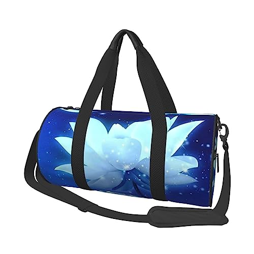 Night Lotus Flowers Print Duffel Bag Overnight Bag Große Kapazität Faltbare Unisex Turnbeutel für Reisen Outdoor, Schwarz, Einheitsgröße, Schwarz , Einheitsgröße von OPSREY