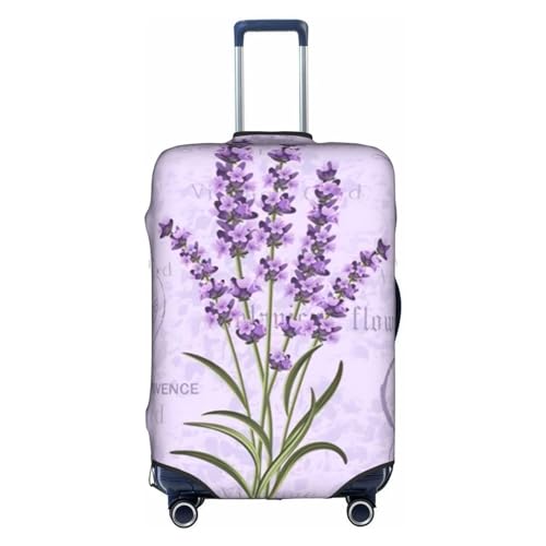 OPSREY Bedruckte Kofferhülle mit Leuchtturm, Reisegepäckhüllen, elastische Gepäckhüllen, Lavendel-Stempel, L von OPSREY