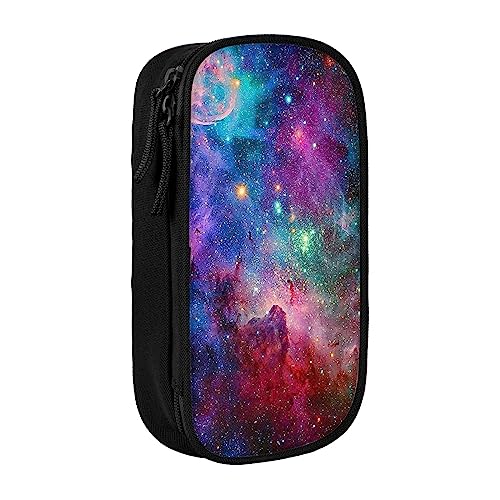 OPSREY Bunte Galaxy bedruckte große Kapazität Federmäppchen, Bleistifttasche, tragbare Schreibwarentasche, multifunktionaler Organizer von OPSREY