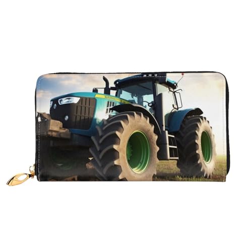 OPSREY Farm Traktor bedrucktes Leder Lange Clutch Geldbörse Damen Reisebrieftasche Kreditkartenetui, Bauernhoftraktor, Einheitsgröße von OPSREY