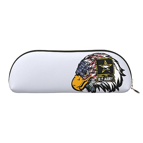 OPSREY Federmäppchen aus Leder, Motiv: Junge Pinguine mit Schnee, bedruckt, für Schreibwaren, Us Army Cool American Flag Adler, Einheitsgröße, Münzbeutel von OPSREY