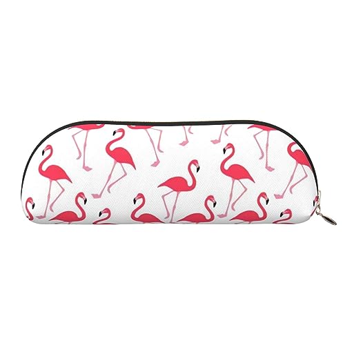 OPSREY Federmäppchen aus Leder mit Pizza-Konstellations-Motiv, tragbar, für Schreibwaren, Rosa Flamingo-Muster, Einheitsgröße, Münzbeutel von OPSREY