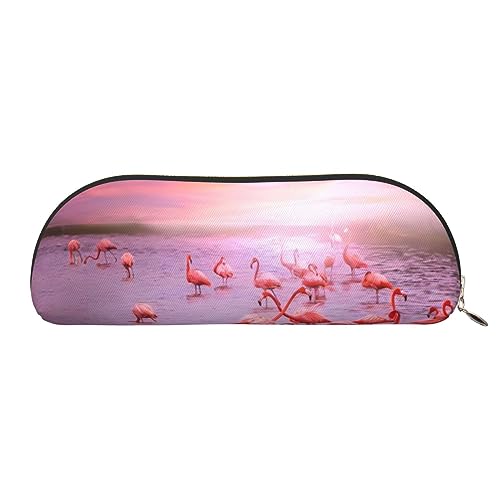 OPSREY Federmäppchen aus Leder mit Pizza-Konstellations-Motiv, tragbar, für Schreibwaren, Rosa Flamingos2, Einheitsgröße, Münzbeutel von OPSREY